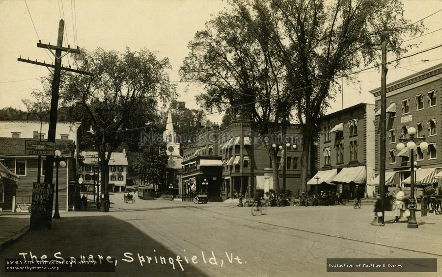 Postcard: The Square, Springfield, Vermont